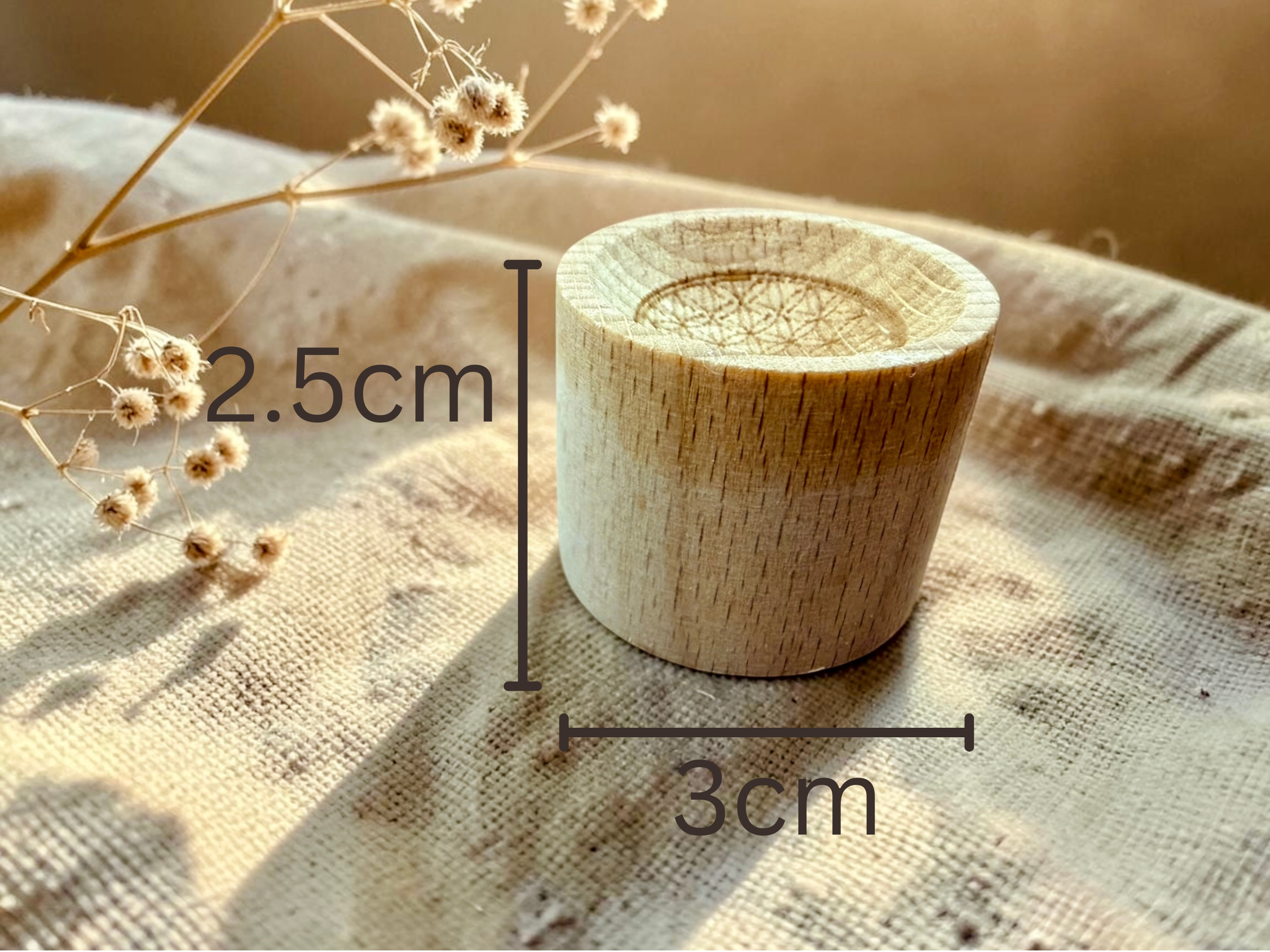 Flower of Life — Wood Diffuser Block
