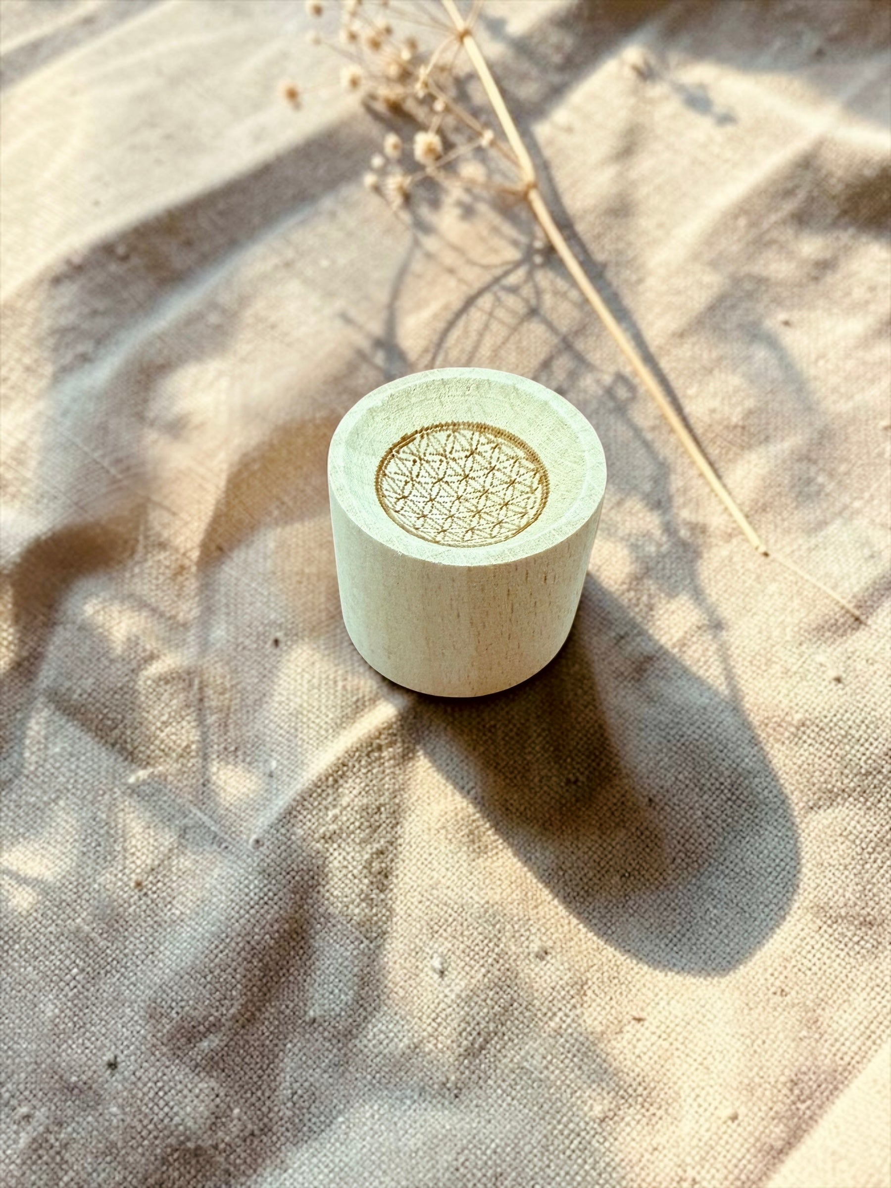 Flower of Life — Wood Diffuser Block