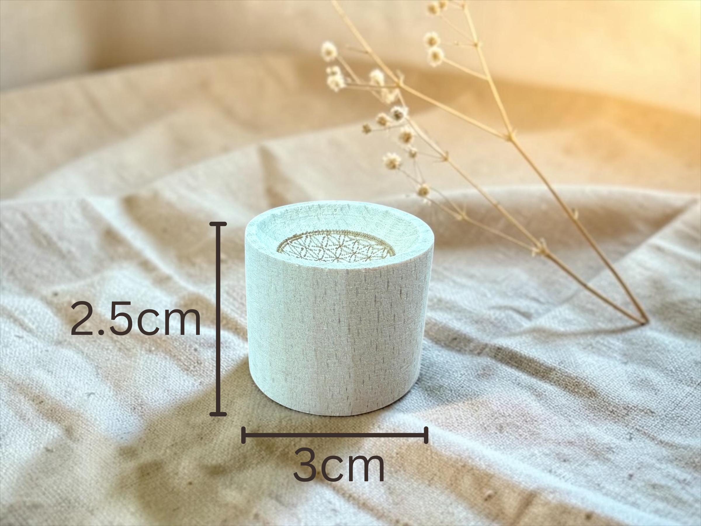 Flower of Life — Wood Diffuser Block