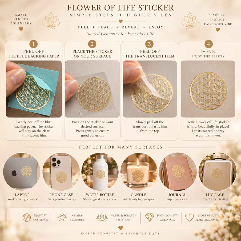 Flower of Life · Golden Metal Sacred Geometry Sticker