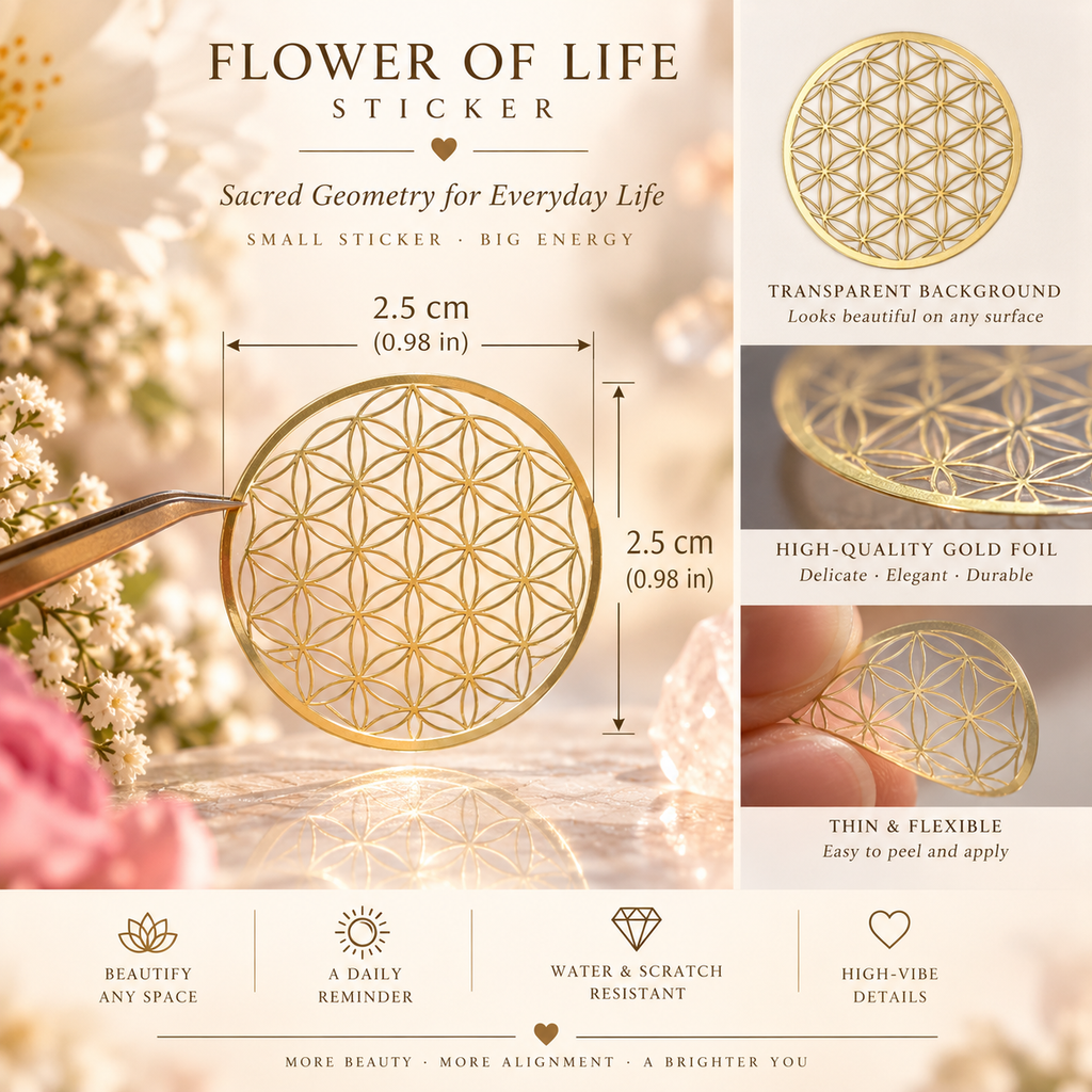 Flower of Life · Golden Metal Sacred Geometry Sticker