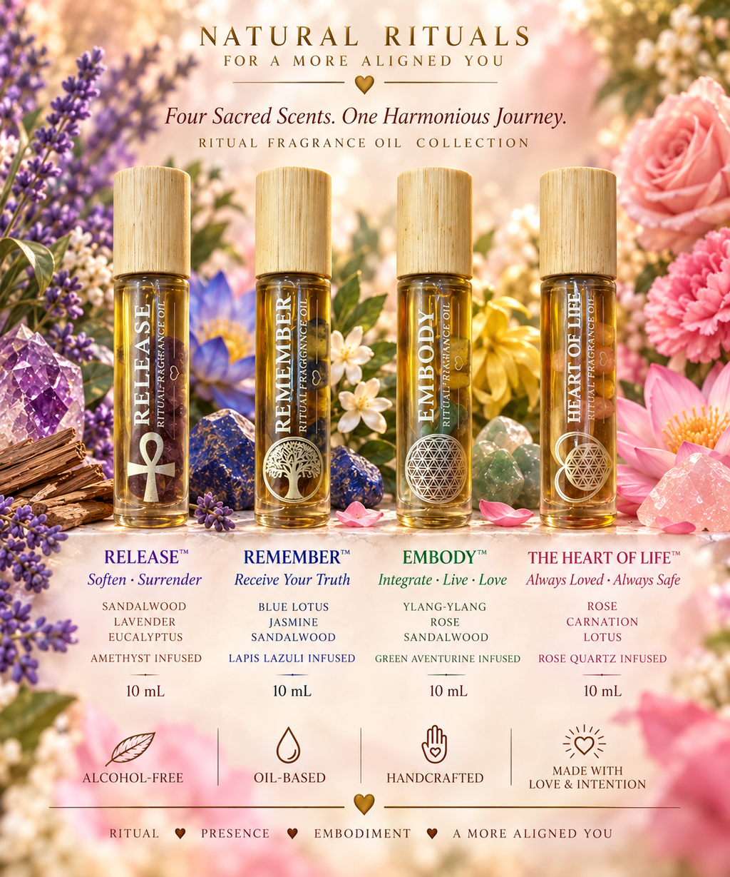 Four Sacred Scents · One Harmonious Journey — Complete Ritual Fragrance Oil Collection | 4 × 10 mL